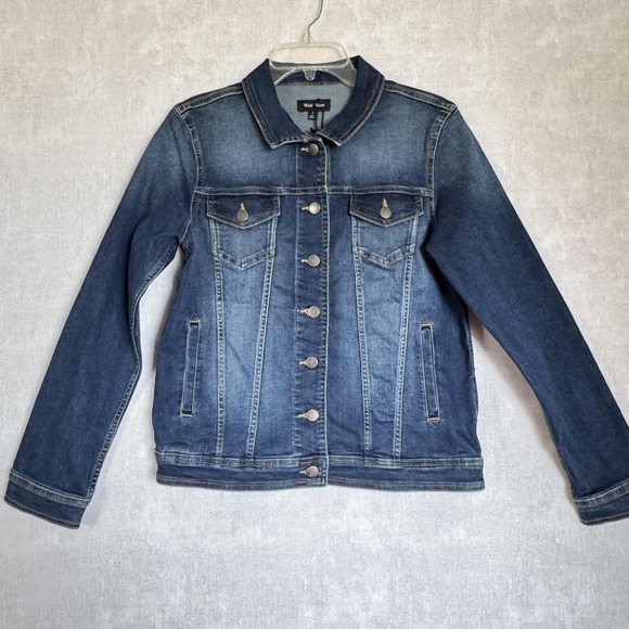 Well Worn Jackets & Blazers - Well‎ Worn Denim Jacket Womens Small Blue Stretch Jean Trucker Coat Casual